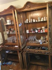 China cabinet for sale and dining table chair too vintage