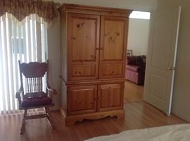 Large oak television armoir