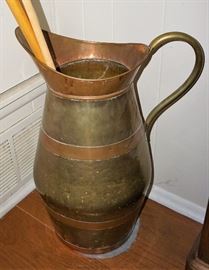Huge brass and copper pitcher
