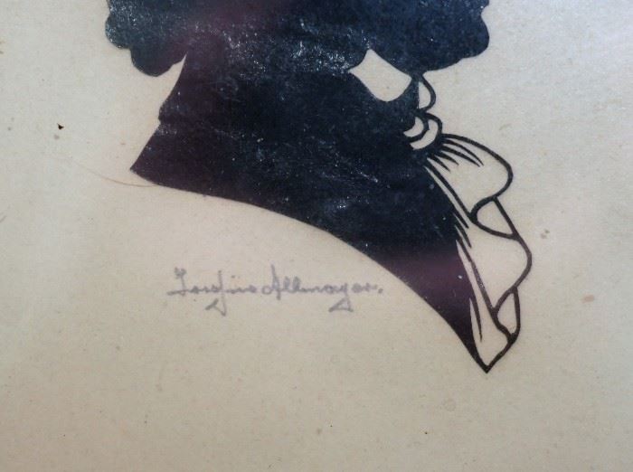 Josefine Allmayer signed framed silhouette