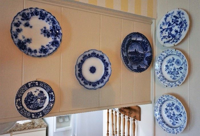 Blue and white plates