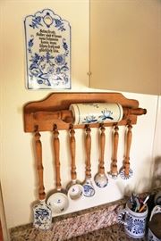German blue and white kitchen tools