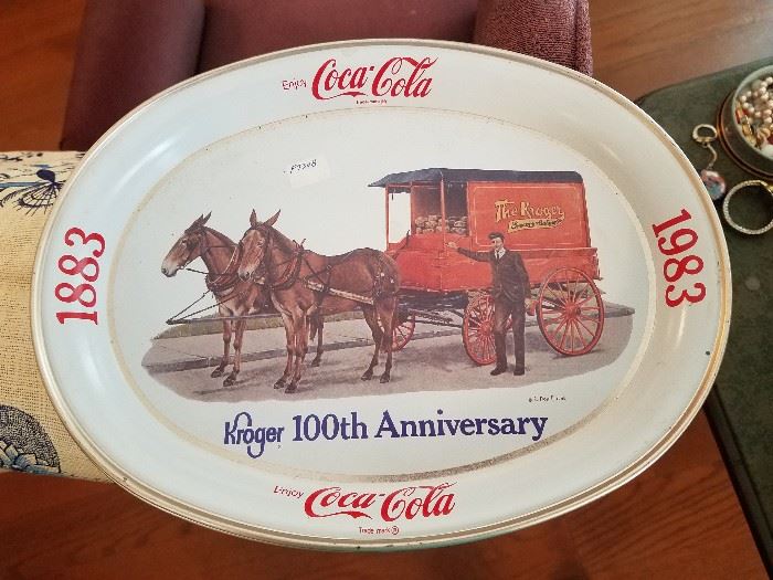 Kroger 100th anniversary Coca-Cola tray