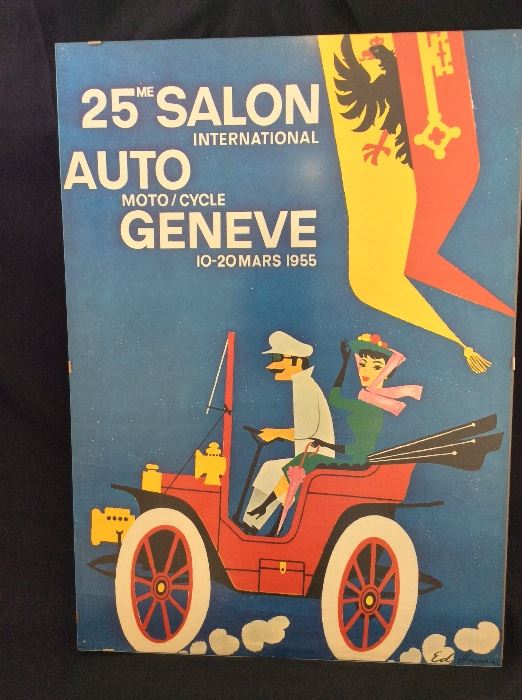 Vintage Race Car Poster. 