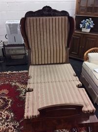 Antique Swiss Invalid Chair that turns into a bed.