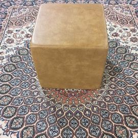 Leather Cube Foot Rest/Seat. 16”. 