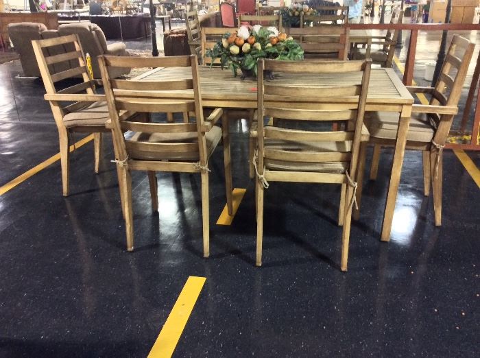 Teak Patio Table and 6 Chairs
