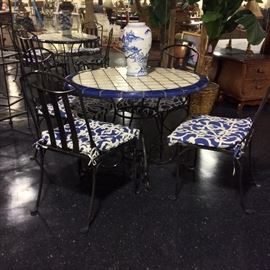 Tiled Kitchen or Patio Tables and Chairs. 