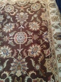 5 feel x 8 feet wool rug - green, gold, brown