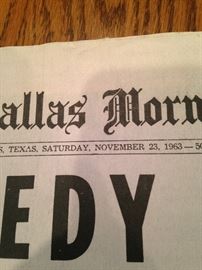 What a day! (a copy of the Dallas Morning News, Sat., November 23, 1963, the day after JFK's assassination )