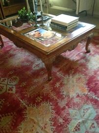 Good looking rug in reds and golds (9 feet seven inches x 10 feet 8 inches rug)