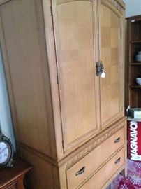 Light wood TV armoire