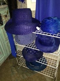 Variety of blue hats
