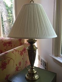 10. Brass Table Lamp w/ Pleated Shade (36'')
