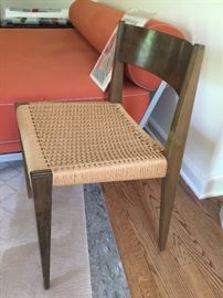 24. Woven Seat w/ Walnut Frame Side Chair (19'' x 17'' x 29'')