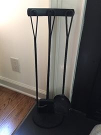 27. 4 pc. Black Wrought Iron Fireplace Tools (29'')