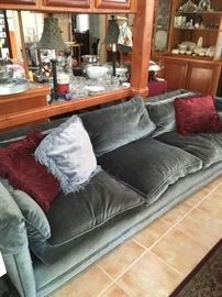 BLUE VELVETEEN SOFA