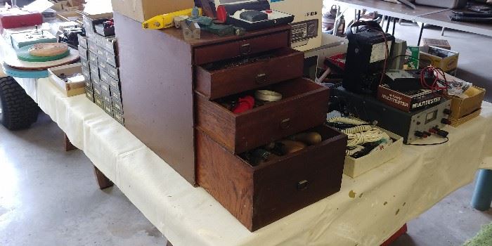 Antique 3 drawer tool box
