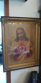Antique Framed Jesus