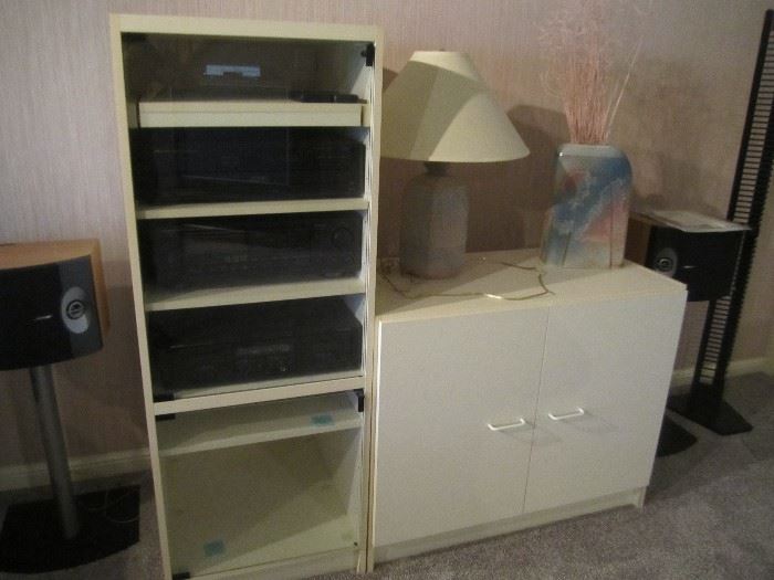 ENTERTAINMENT CENTER AND SIDE CABINET