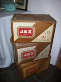 3 old waxed JAX boxes