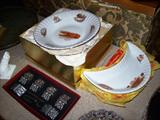 Nice china gumbo/seafood bowls with waste bowls - made in Poland