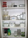 All types of Corning ware and kitchen stuff......