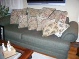 Nice (and very clean) living room set - we have sofa, love seat, and matching chair with ottoman - will sell separately or as a set.