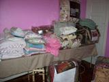Lot of clean linens for twin, double, and King sized beds....