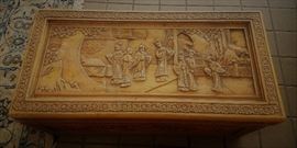 Hand Carved Vintage Trunk