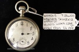  7 Jewels New York Standard Watch Company Elgin Pocket Watch Illinois Watch Case Company circa 1890 