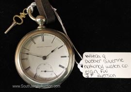  J.F. Ryerson Dueber Silverine Pocket Watch with Key by “National Watch Company” Elgin FW 