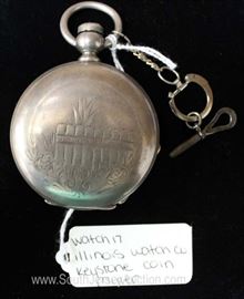 Miller Keystone Coin Pocket Watch with Key by “Illinois Watch Company” 