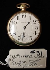  Double Roller 15 Jewels Pocket Watch by “South Bend Watch Company” 
