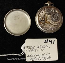  Wadsworth Rolled Plate Pocket Watch by “Elgin National Watch Company” 