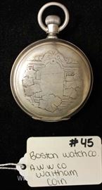  Waltham Coin Pocket Watch by “Boston Watch Company A.W.W. Company” 