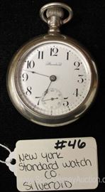  Silveroid Pocket Watch by “New York Standard Watch Company” 