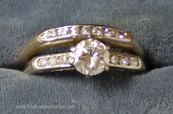  14 Karat Gold Diamond Engagement Ring Set 