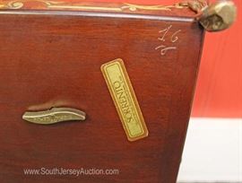BEAUTIFUL Elaborate Inlaid French Music Box Jewelry Box with Key in Working Condition Made in Italy Sorrento Specialty Limited with Saint Croix Switzerland Music Player
Located Inside – Auction Estimate $200-$400
