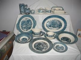 Sampling of Currier and Ives dinner set