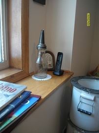 Huffman glass oil bottle with funnel top