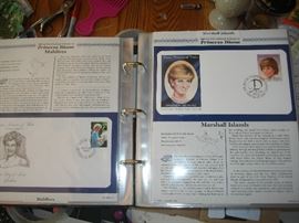 Sampling of Princess Diana first day of issue stamps