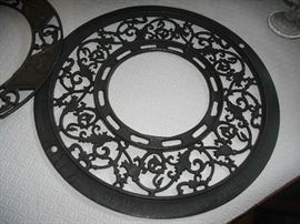 Ornate stove pipe grate