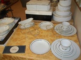 Lenox Oxford Lexington china from Daytons.  Service for 14 (9 salad bowls and 13 salad plates).  Two oval serving bowls, large platter and gravy boat as well.