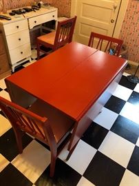 Wonderful farm table with 4 chairs. 