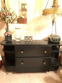 MCM night stand, media stand, whatever you want it to be stand.  Very cool lines and functional drawers.