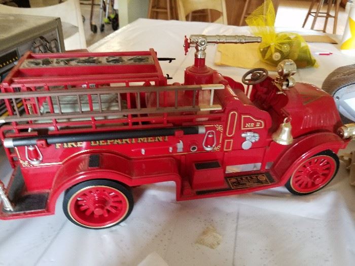 Toys, vintage and newer trucks, cars
