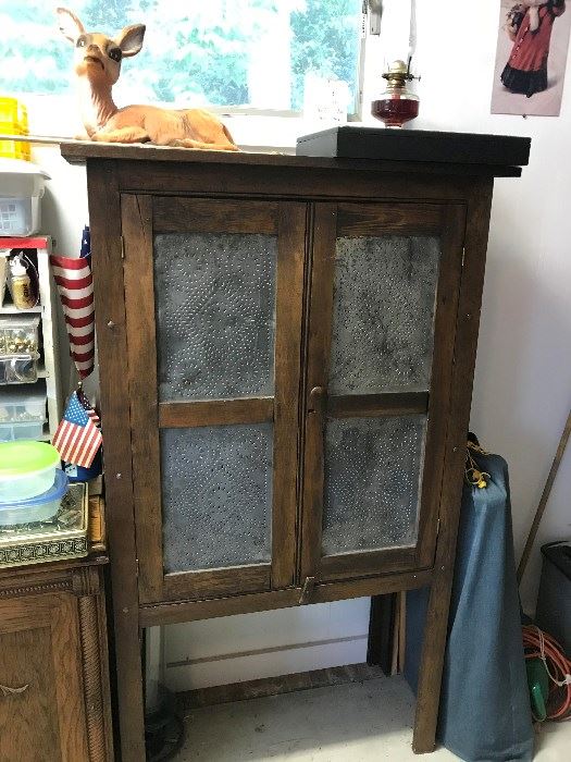 Antique Primitive Pie Cabinet  