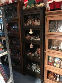 Vintage dolls and Antique lawyer bookcase