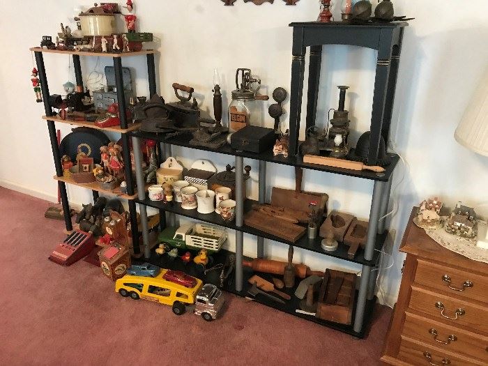 Large collection of antique toys and tools 